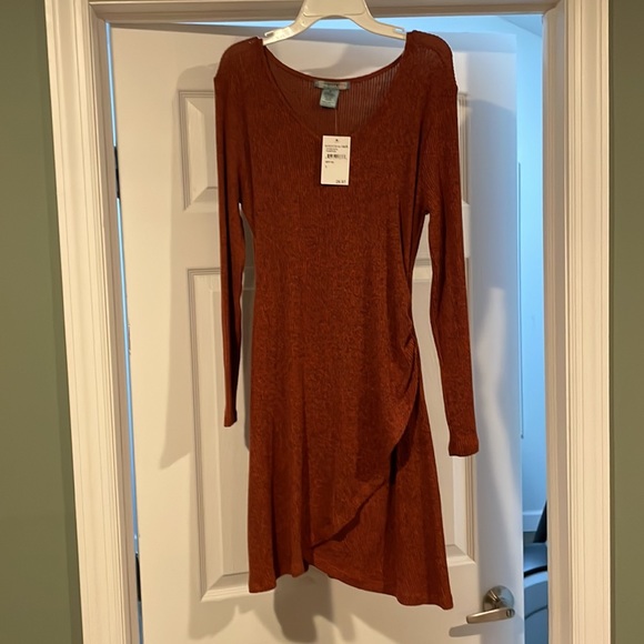 Good Luck Gem | Dresses | Nwt Stunning Pumpkin Colored Faux Wrap Dress ...